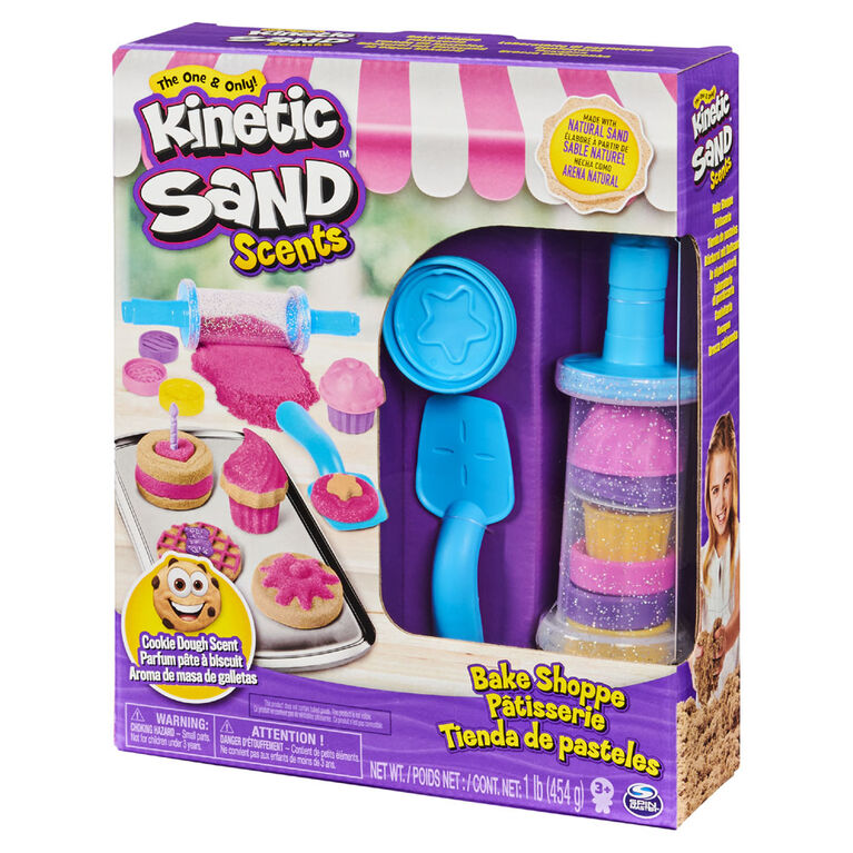 Kinetic Sand Scents, Coffret Pâtisserie avec 454 g de sable parfumé et fluo et 16 outils et moules