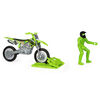Supercross, Moto authentique de Cade Clason en métal moulé à l'échelle 1:24 avec figurine motocycliste
