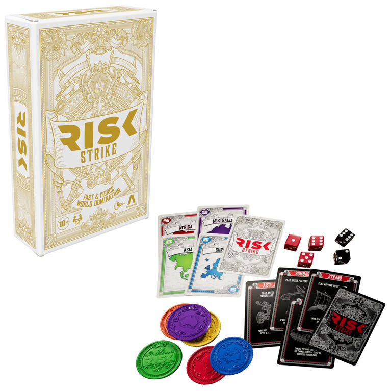Risk Strike Cards and Dice Game, Quick-Playing Strategy Card Game for 2-5 Players