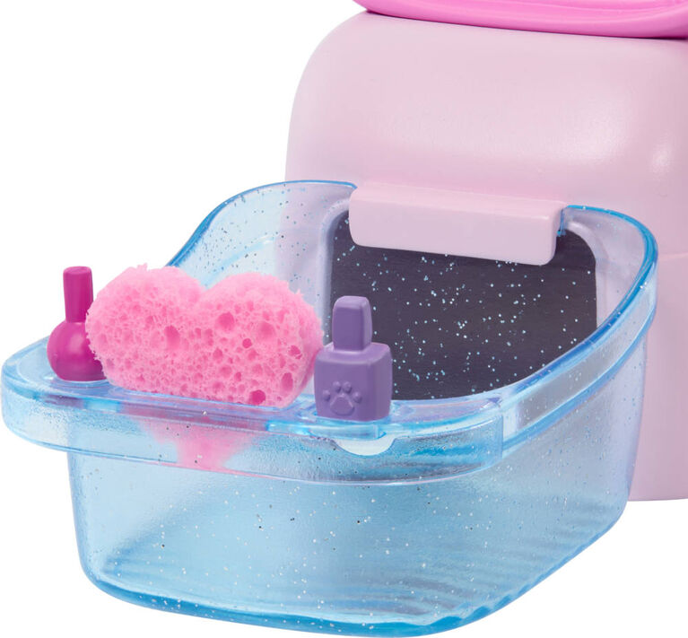 Barbie Mani-Pedi Spa Playset with Brunette Fashion Doll, Puppy & 7 Accessories, Color-Change Feature