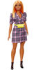Barbie Fashionistas Doll #161, Curvy with Orange Hair Wearing Pink Plaid Dress, Black Boots & Yellow Fanny Pack