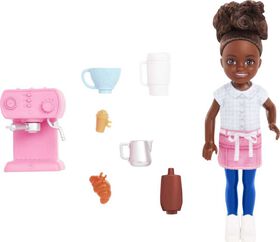 Barbie Chelsea Can Be... Barista Doll and 7 Career-Themed Accessories Including Coffee Maker