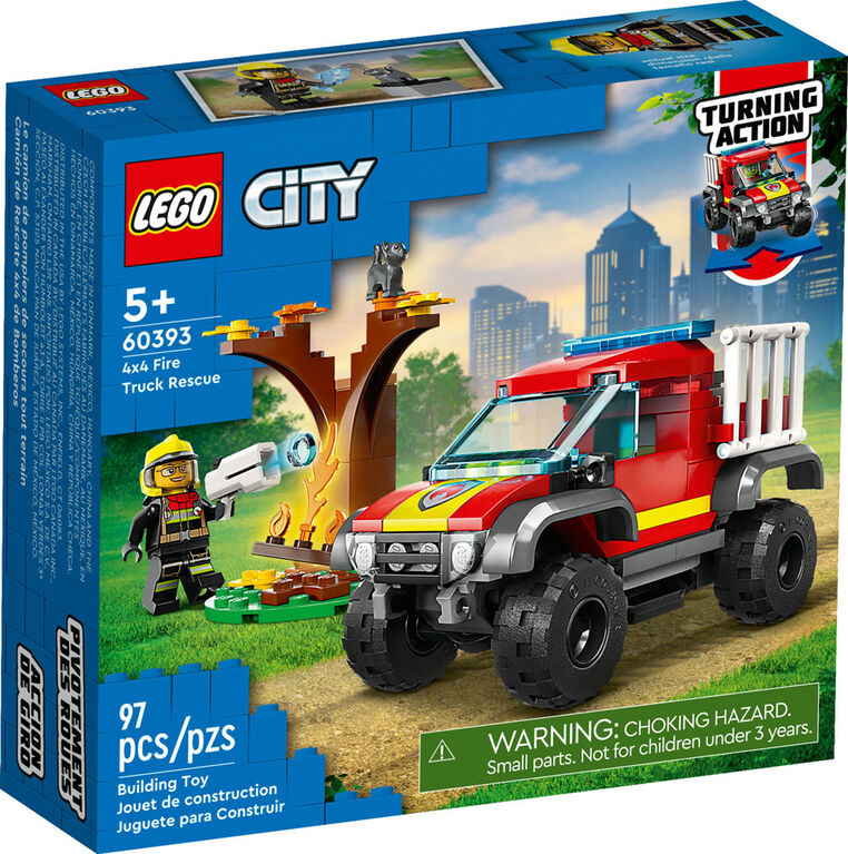 LEGO City Le camion de pompiers de secours tout terrain 60393 Ensemble de jeu de construction (97 pièces)