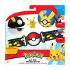 Ensemble de ceinture Clip 'N' Go pour Poké Ball - Ultra Ball, Rapide Ball (Quick Ball) et Pikachu no 6 de 5 cm