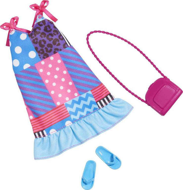 Barbie Fashion Pack, Doll Clothes, Calico Dress, Purse, Sandals