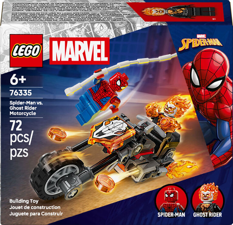 LEGO Marvel Spider-Man Contre la Moto de Ghost Rider - Jouet de Construction de Superh&eacute;ros pour Enfants - 76335