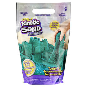 Kinetic Sand, Twinkly Teal 2lb Bag of All-Natural Shimmering Sand for Squishing, Mixing and Molding