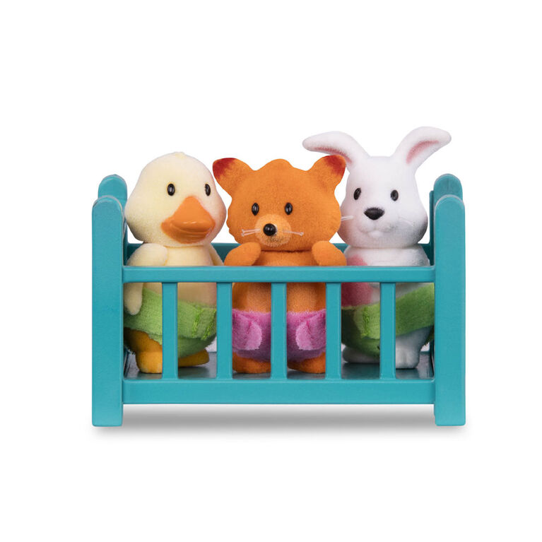 Woodzeez, Woodzeez Babeez Assortment S1, Baby Animal Toy Set with Accessories