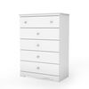 Crystal Commode 5 tiroirs- Blanc solide