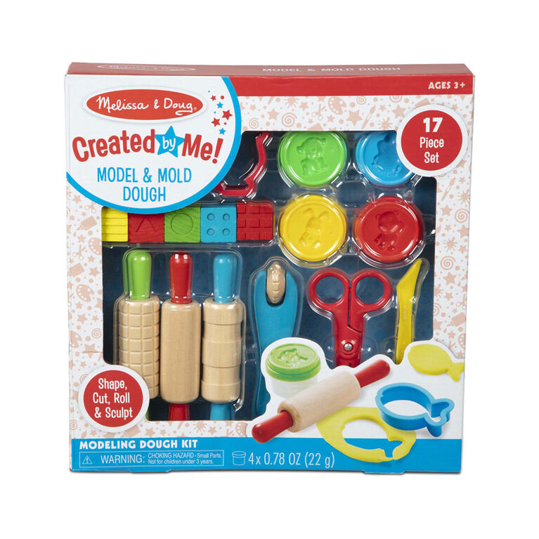 Melissa & Doug Créé par moi! Kit de pâte à modeler et à modeler 17 pièces (4 pâtes et outils