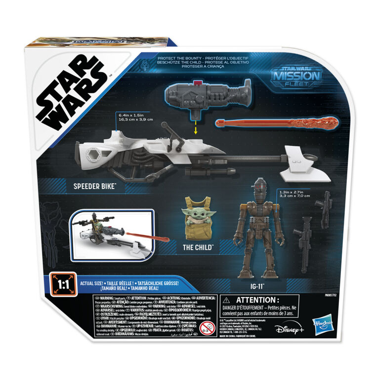 Star Wars Mission Fleet Expedition Class IG-11, The Child, Speeder Bike Toys