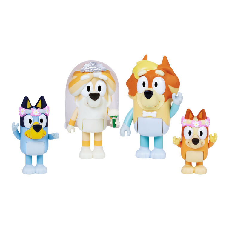 Pack de 4 figurines Bluey - L'heure du mariage