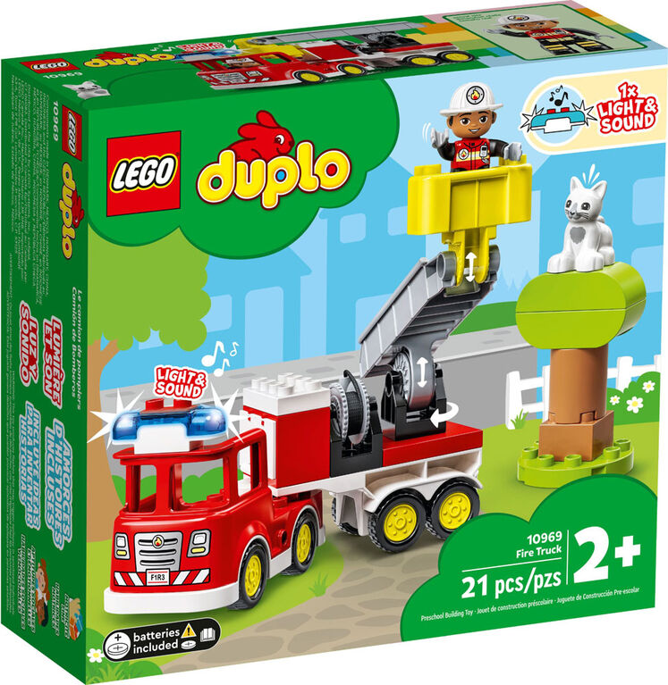 LEGO DUPLO Le camion de pompiers de secours 10969 Jeu de construction (21 pièces)