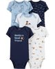 Carter's 5-Pack Slogan Original Bodysuits Blue - 12 Months