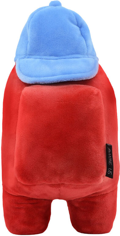 YuMe Among Us 12-Inch Plush Toy with Hat - Red, Baseball Cap