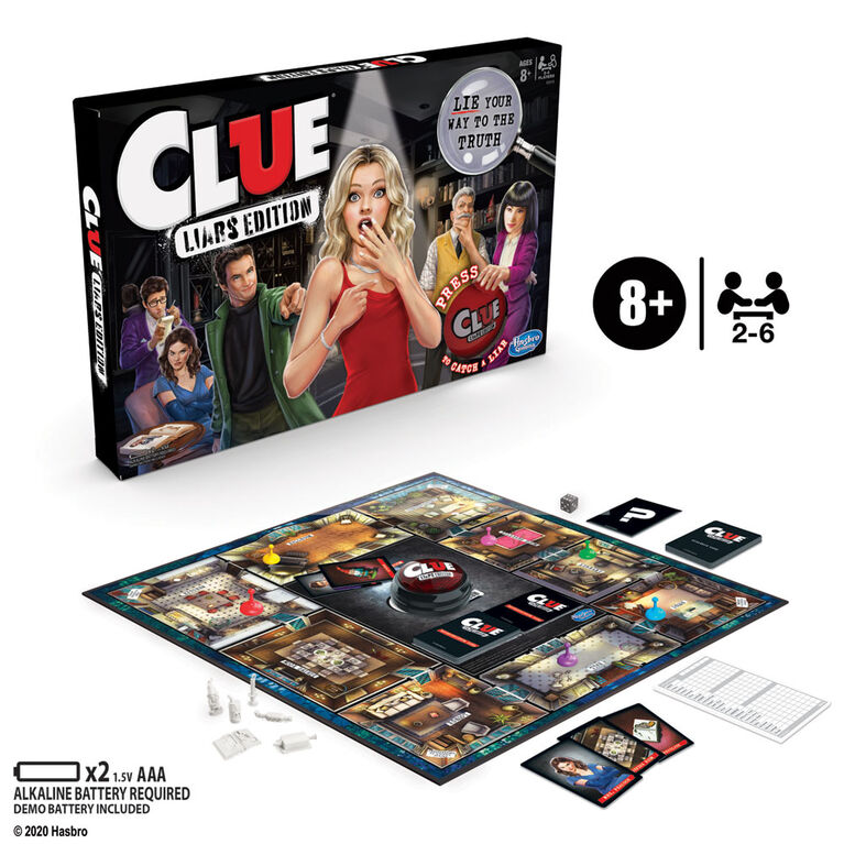 Clue Liars Edition Board Game;Murder Mystery Game, Expose Dishonest Detectives With the Liar Button