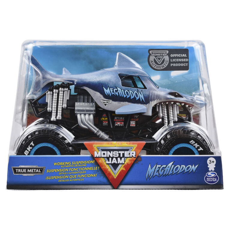 Monster Jam, Official Megalodon Monster Truck, Die-Cast Vehicle, 1:24 Scale