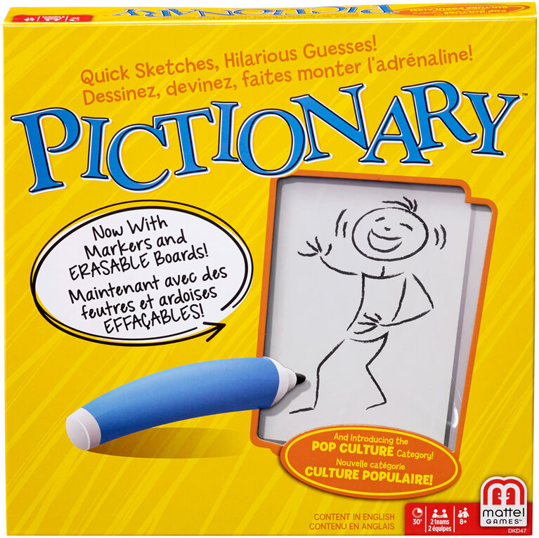 Jeu de société Pictionary - version française - les motifs peuvent varier