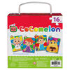 CoComelon, Coffret de 4 puzzles de 16 pièces faciles à assembler, JJ et ses amis, Série YouTube et Netflix, avec boîte cadeau portable à poignée en corde
