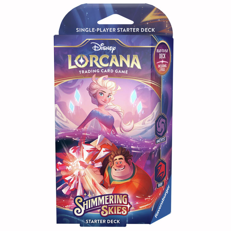 Disney Lorcana: Shimmering Skies TCG Amethyst & Ruby Starter Deck - English Edition