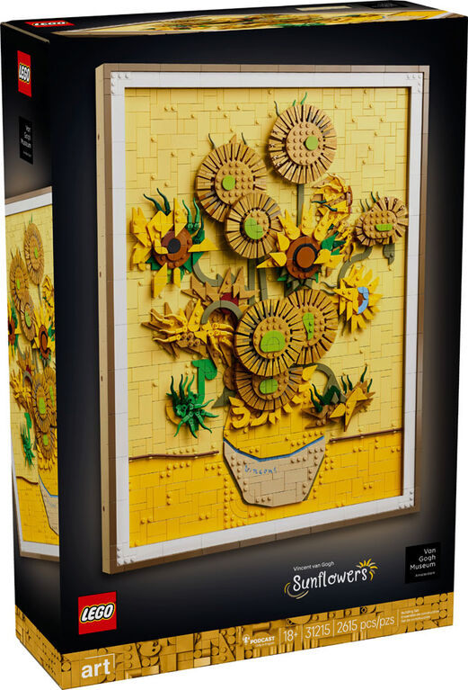 LEGO Art Vincent van Gogh - Sunflowers Building Set for Adults - Creative Activity for Art Lovers - 31215