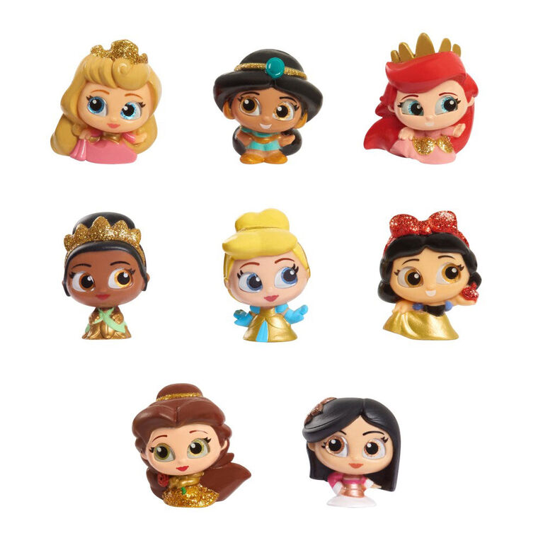 Disney Doorables Glitter et Gold Princess Collection Peek, Inclut 8 Mini Figurines Exclusive, Les Styles Peuvent Varier