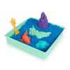 Kinetic Sand Sandbox Set, 1lb Blue Play Sand, Sandbox Storage, 4 Molds and Tools, Sensory Toys