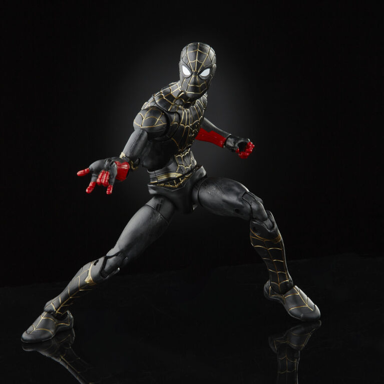 Marvel Legends Series Black and Gold Suit Spider-Man Collectible Action Figure - R Exclusive