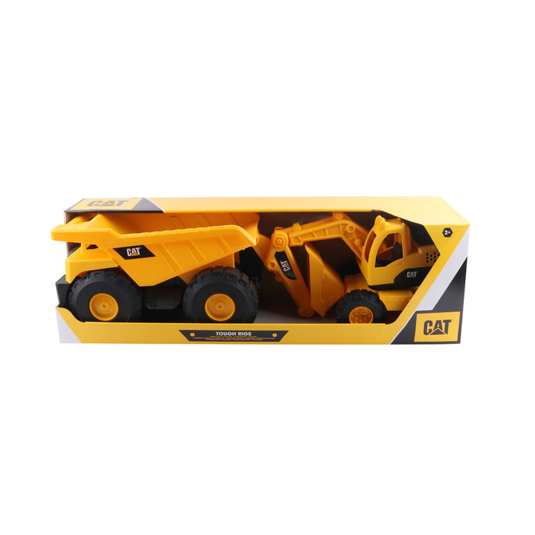 Cat Tough Rigs 2 Pack Dump Truck & Excavator