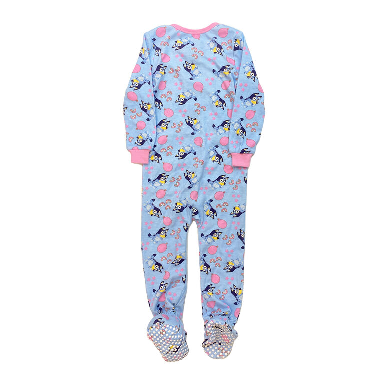 Bluey - Pink Balloon Character Feet Sleep Onesie - Blue