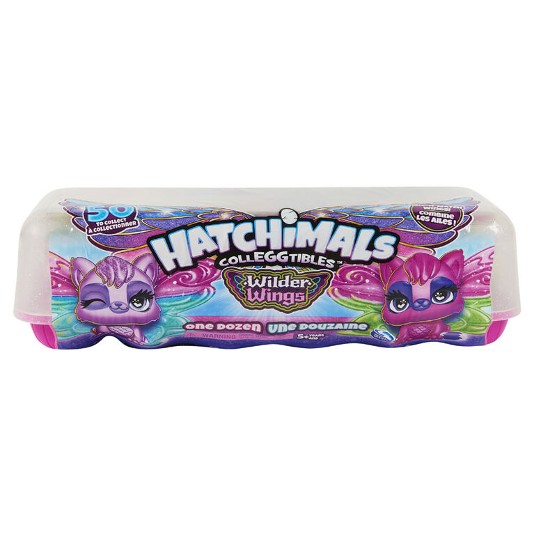 Hatchimals CollEGGtibles, Boîte de 12 oeufs Wilder Wings exclusive avec des ailes à combiner