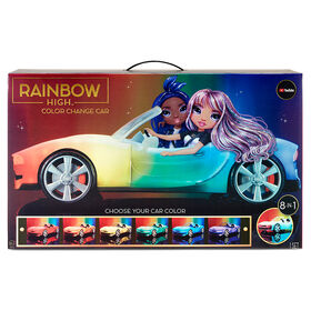 Rainbow High Color Change Car - Convertible Vehicle, 8-in-1 Light-Up, Multicolor Changing Car