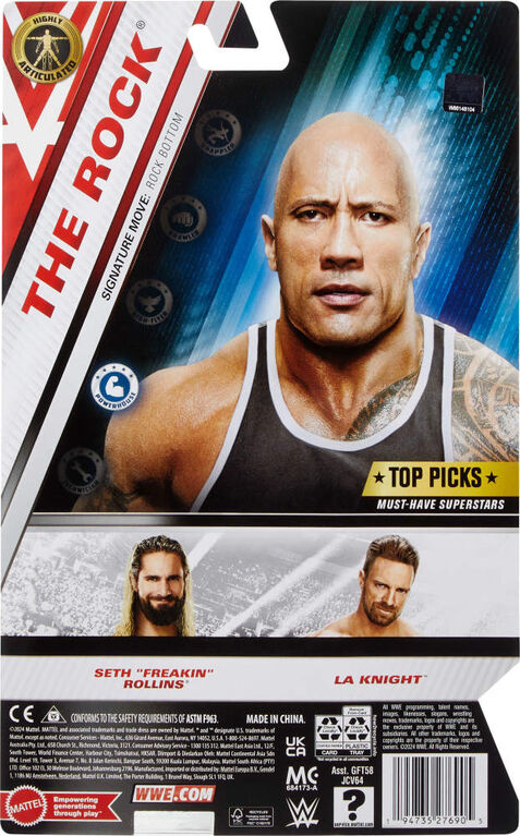 WWE-Main Event Series The Rock-Figurine articul&eacute;e de 15cm