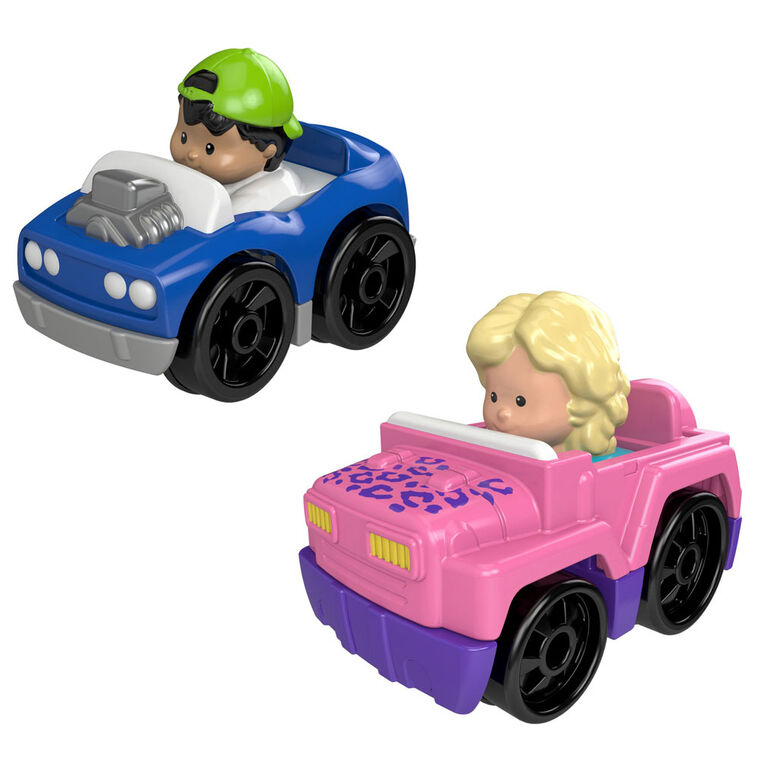 Fisher-Price Little People Wheelies 2-Pack, 4x4 & Hot Rod