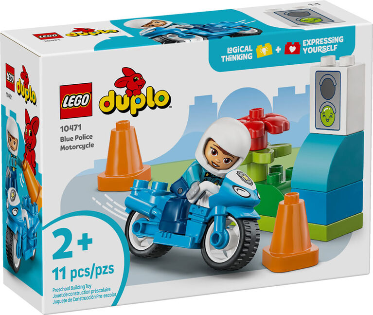 LEGO DUPLO Ma Ville La Moto de Police Bleue, Ensemble de Jeu, Jouet d'Apprentissage des V&eacute;hicules pour les Tout-Petits 10471