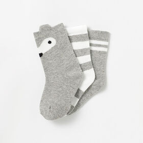 chaussettes mi-mollet &agrave; oreilles gris RISE Little Earthling