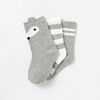 chaussettes mi-mollet à oreilles gris RISE Little Earthling