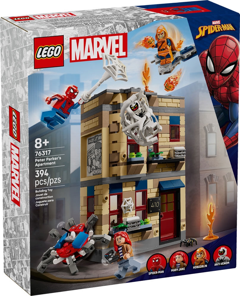 LEGO Marvel Peter Parker's Apartment - Super Hero Building Toy with 4 Minifigures for Boys and Girls - 76317