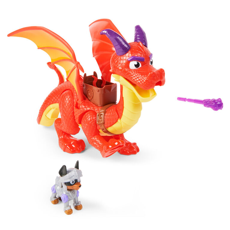 PAW Patrol, Figurines articulées Rescue Knights Sparks the Dragon avec super ailes et chiot Claw