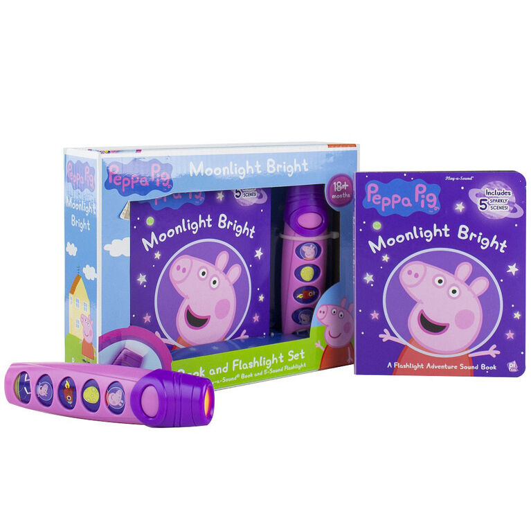 Peppa Pig - Moonlight Bright Book and Flashlight Set (Ensemble Clair de lune comprenant un livre et une lampe de poche) - Édition anglaise