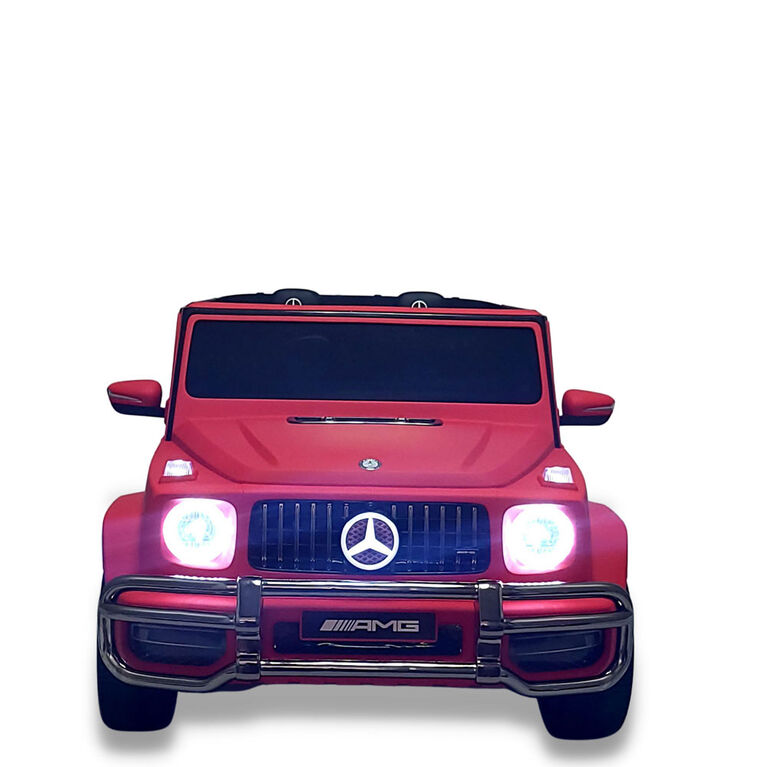 KidsVip 24V Enfants et Tout-Petits Mercedes G Series 4x4 Voiture Eléctrique avec Commande à Distance - Rouge Mat - Édition anglaise