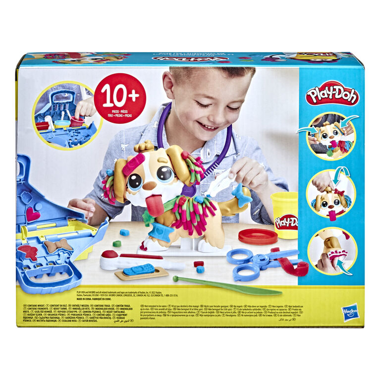 Play-Doh Care 'n Carry Vet Playset with Toy Dog, Storage, 10 Tools, and 5 Modeling Compound Colors, Non-Toxic