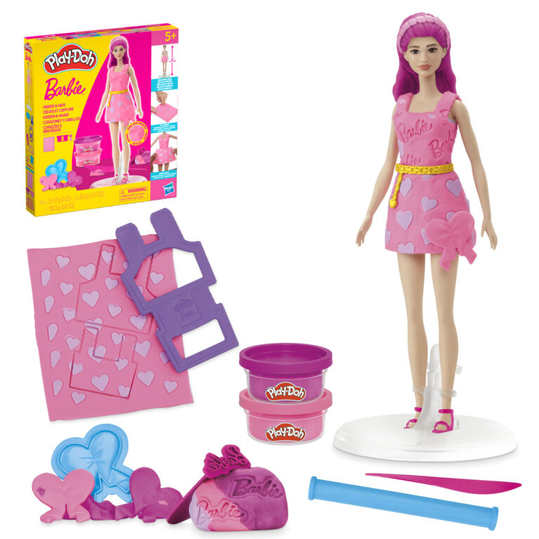 Play-Doh Barbie Hearts and Hair Doll Set