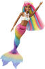 ​Barbie Dreamtopia Rainbow Magic Mermaid Doll with Rainbow Hair and Water-Activated Color Change Feature