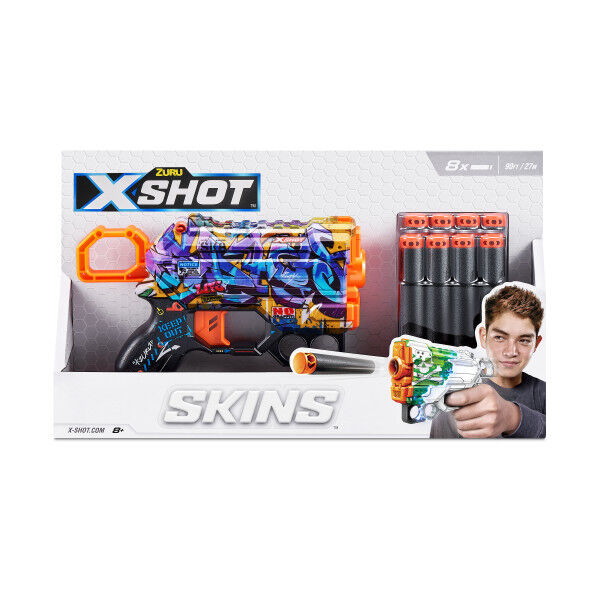 Zuru X-Shot Skins Menace Dart Blaster - Spray Tag (8 Darts)