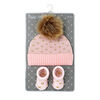 Baby Mode  Blush Tricot Bonnet & Bottillon Ensemble 0-6M