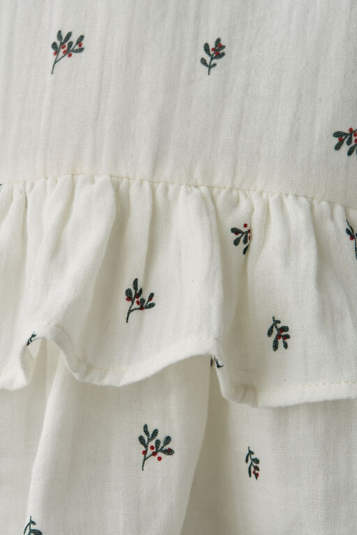 RISE Little Earthling Ruffle Peplum Dress White Floral