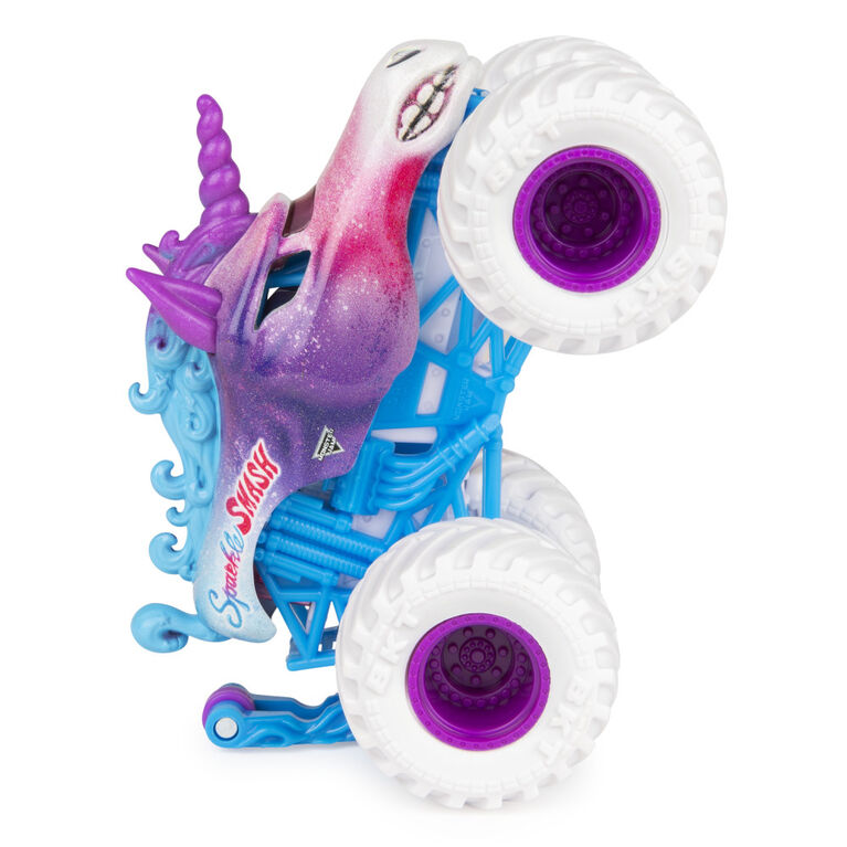 Monster Jam, Official Sparkle Smash Monster Truck, Die-Cast Vehicle, Crazy Creatures Series, 1:64 Scale