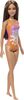 Barbie - Poupée Plage - Cheveux brun clair, maillot rose et orange