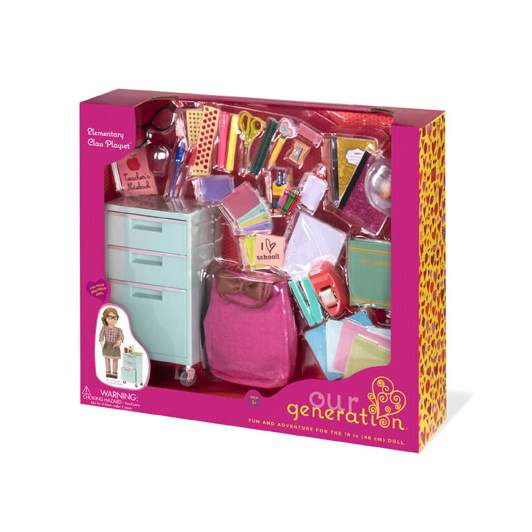 Our Generation, Elementary Class Playset, School Supplies Set for 18-inch Dolls